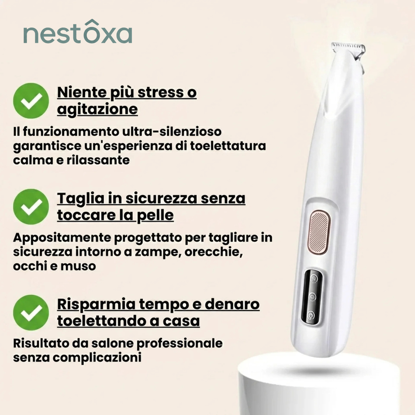 Nestoxa® PawBlade Pro - Trimmer di Precisione Professionale per Animali Domestici