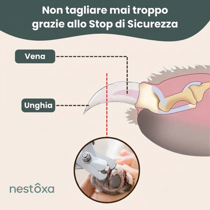 Tagliaunghie Professionale con Sicura - Per Cani e Gatti