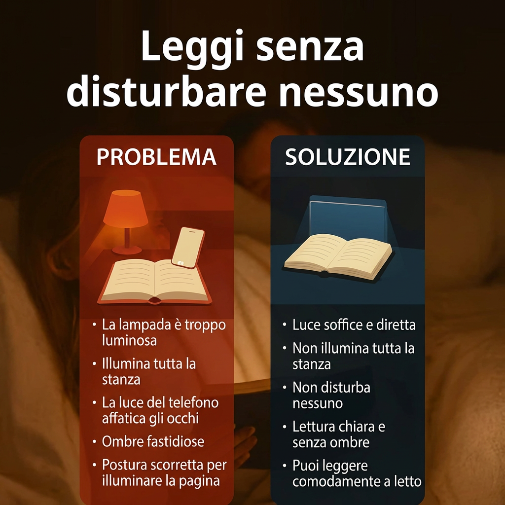 Lampada da Lettura Notturna — Luce Soffice e Confortevole