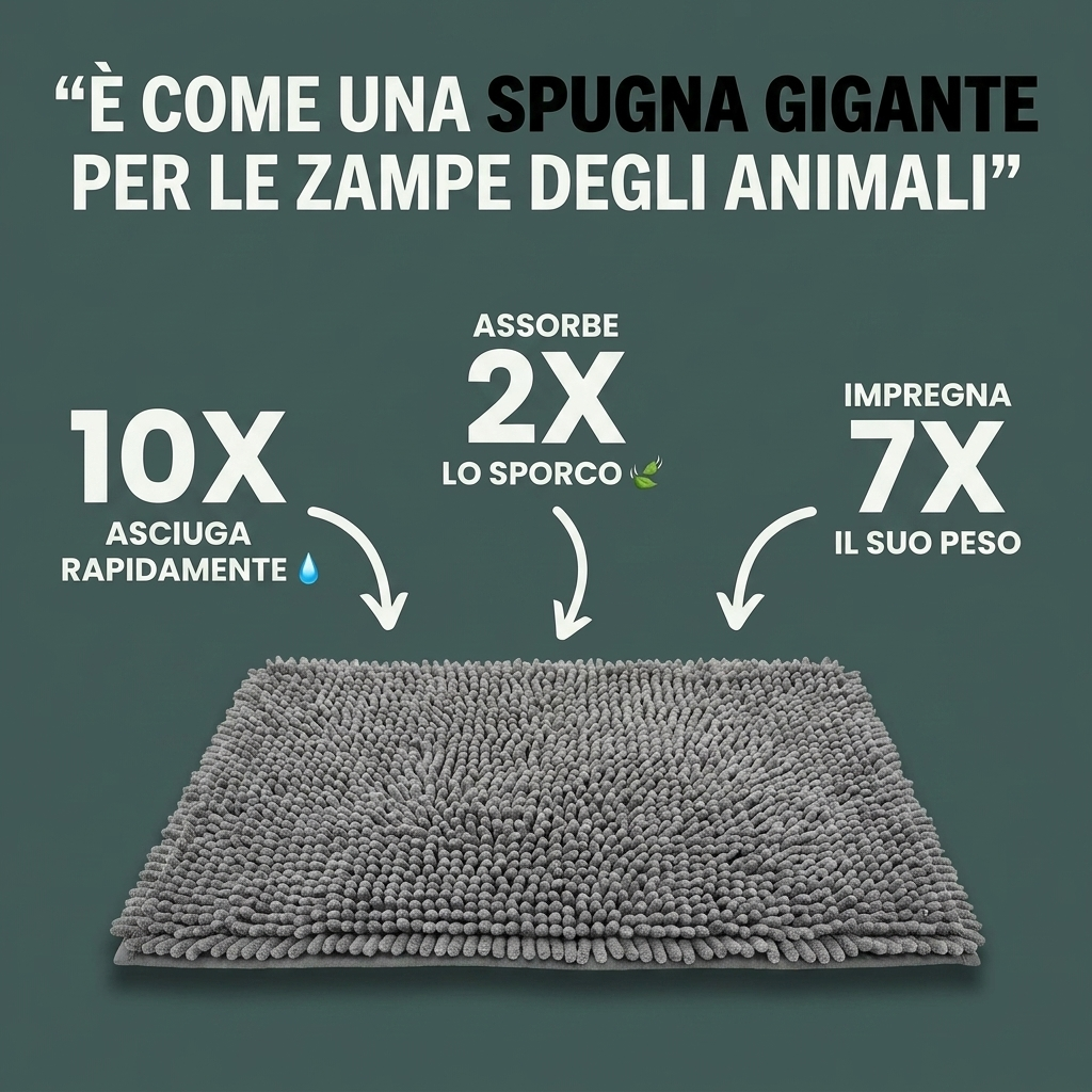 Tappetino ultra-assorbente per zampe di animali