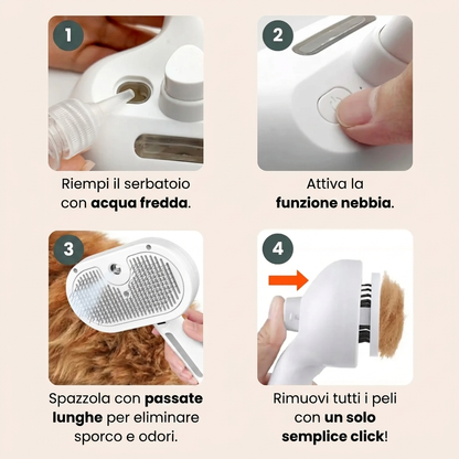 Nestoxa® Vapore Pro | Spazzola Professionale per la Cura del Pelo degli Animali