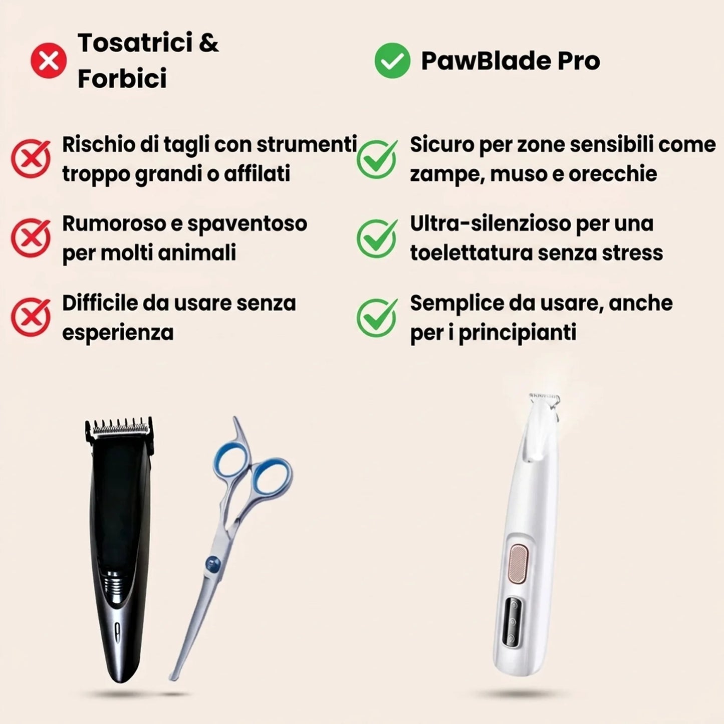 Nestoxa® PawBlade Pro - Trimmer di Precisione Professionale per Animali Domestici