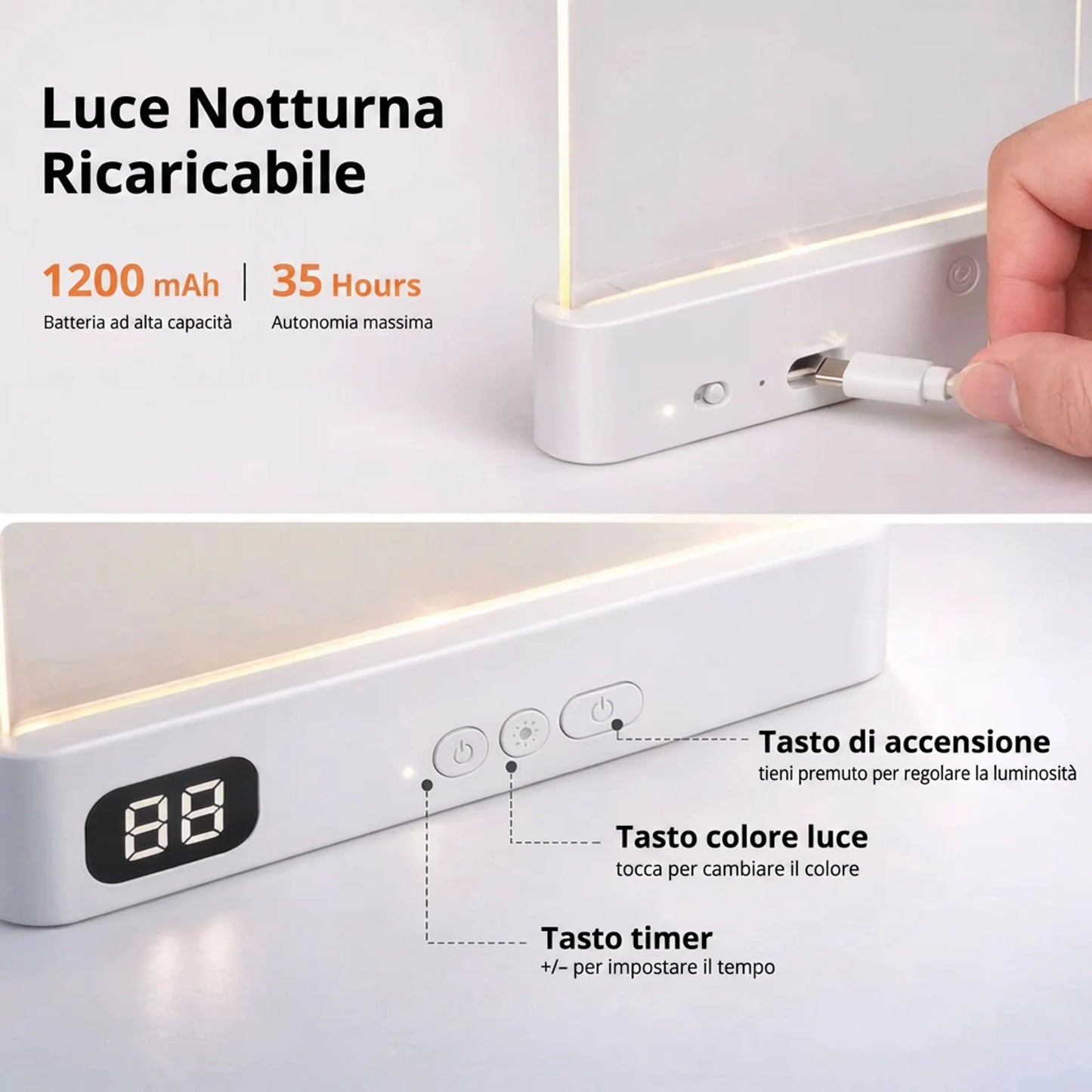 Lampada da Lettura Notturna — Luce Soffice e Confortevole