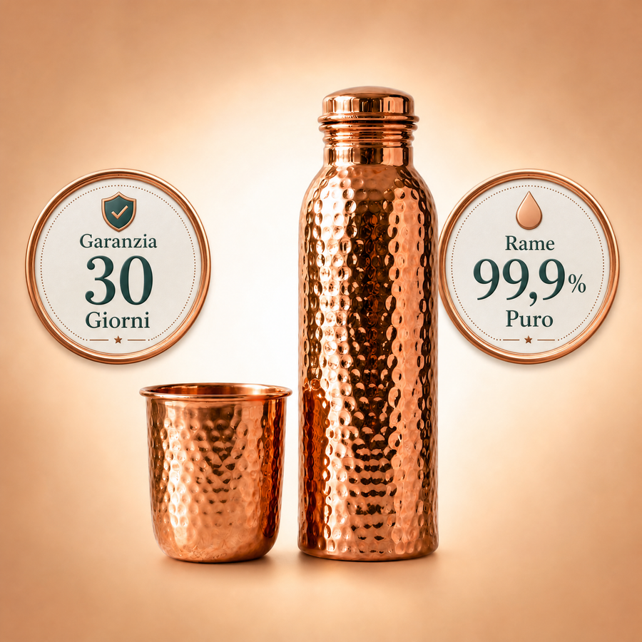 Borraccia in Rame Puro – Nestoxa™ | L'Acqua Purificata Naturalmente, Senza Plastica — main:guarantee