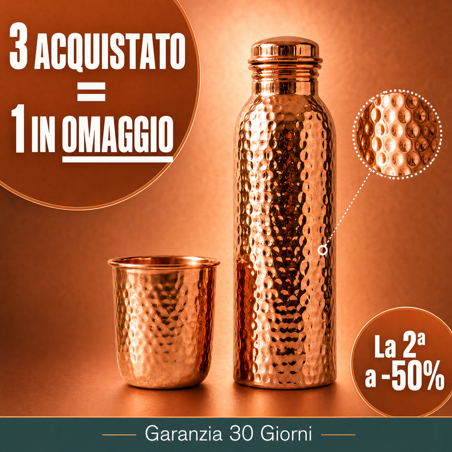 Borraccia in Rame Puro – Nestoxa™ | L'Acqua Purificata Naturalmente, Senza Plastica — main:offer_first